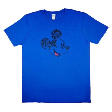 Rövid ujjú férfi póló Mickey egér mintával kék színben