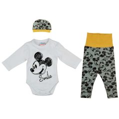 3 részes kisfiú baba szett Mickey egér mintával fehér színben