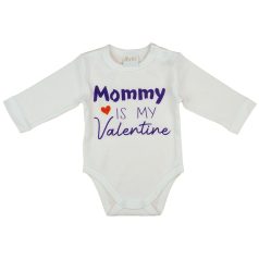   "Mommy is my Valentine" feliratos valentin napi baba body fehér