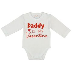   "Daddy is my Valentine" feliratos valentin napi baba body fehér