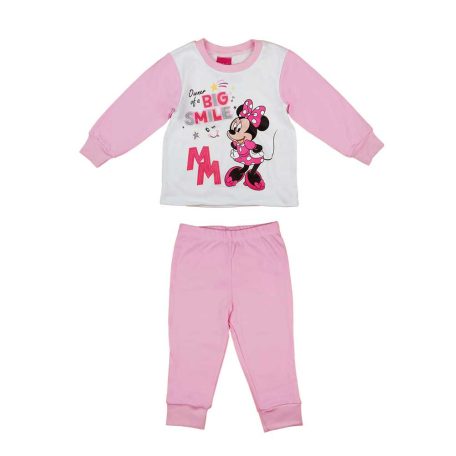 2 részes kislány pamut pizsama Minnie egér mintával rózsaszín színben