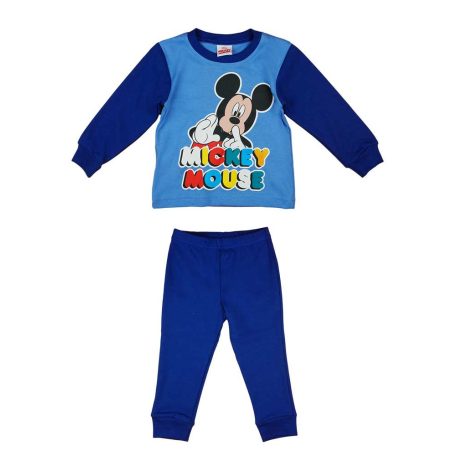 Kisfiú pamut pizsama Mickey egér mintával sötétkék színben
