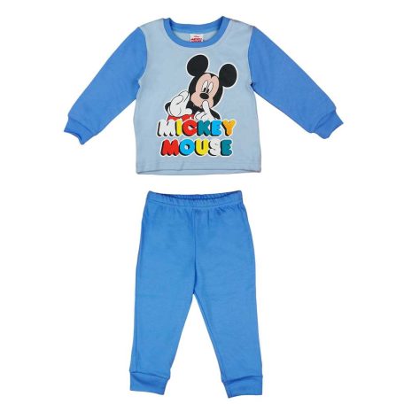 Kisfiú pamut pizsama Mickey egér mintával világoskék színben