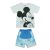 2 részes batikolt rövidnadrágos kisfiú nyári szett Mickey egér mintával kék és fehér színben