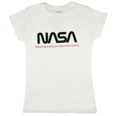 NASA rövid ujjú női póló fehér színben