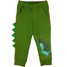 Baba fiú szabadidőnadrág dinós mintával zöld színben