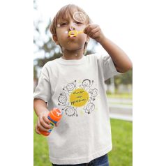 Gyereknapos rövid ujjú gyerek póló sárga mintával