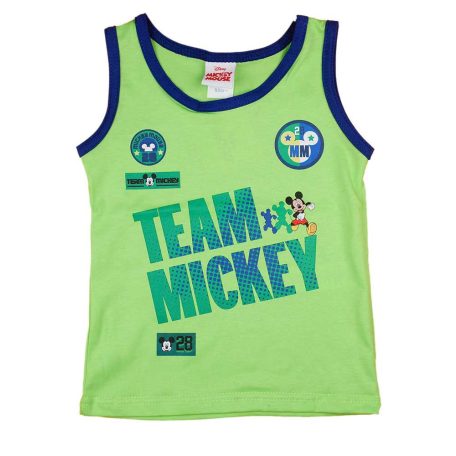 Pamut kisfiú nyári trikó Mickey egér mintával zöld színben