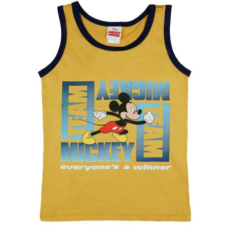 Pamut kisfiú nyári trikó Mickey egér mintával sárga színben