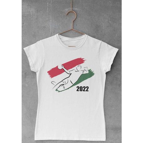 Rövid ujjú női póló 2022 Kézilabda Eb mintával
